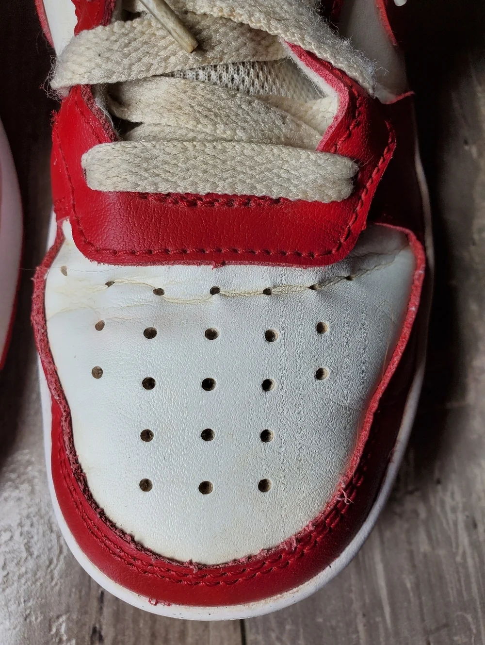 Nike Kids' Court Borough Mid 2 Red and White High-Top Sneakers Size 5Y Boy